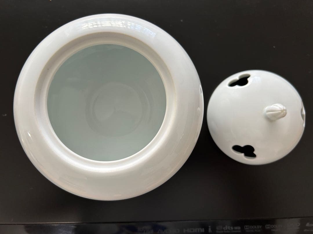 人間国宝　井上萬二本人作　白磁　香炉　香道具　茶道具