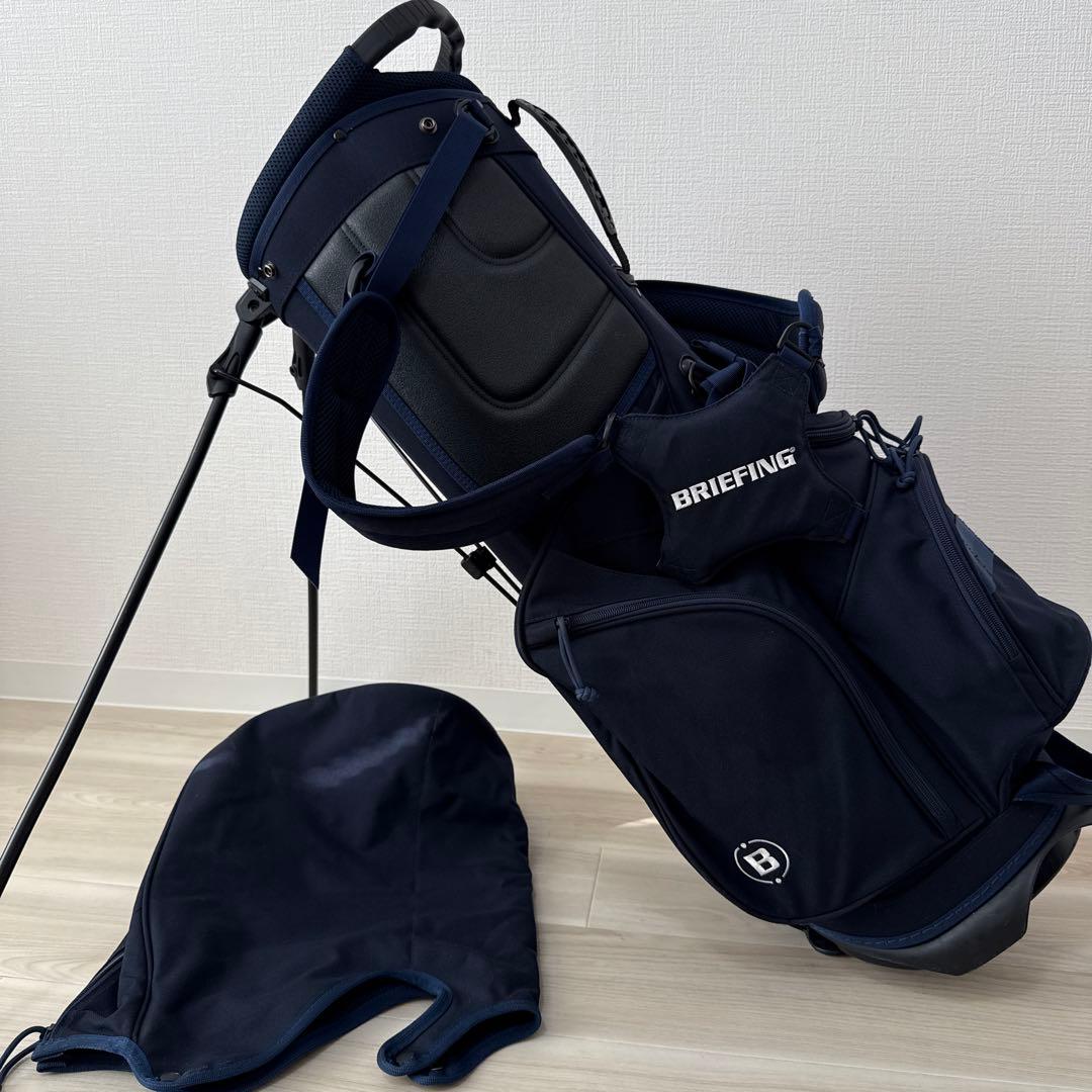 ブリーフィング　キャディバッグ　ショルダー式　スタンド式　軽量　ネイビー　紺