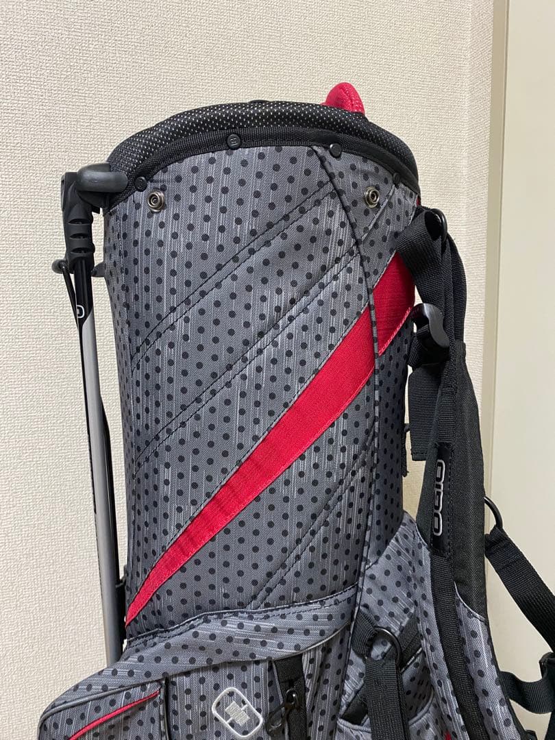 ゴルフ スタンドバッグ オジオ（OGIO）グレー　赤　８分割