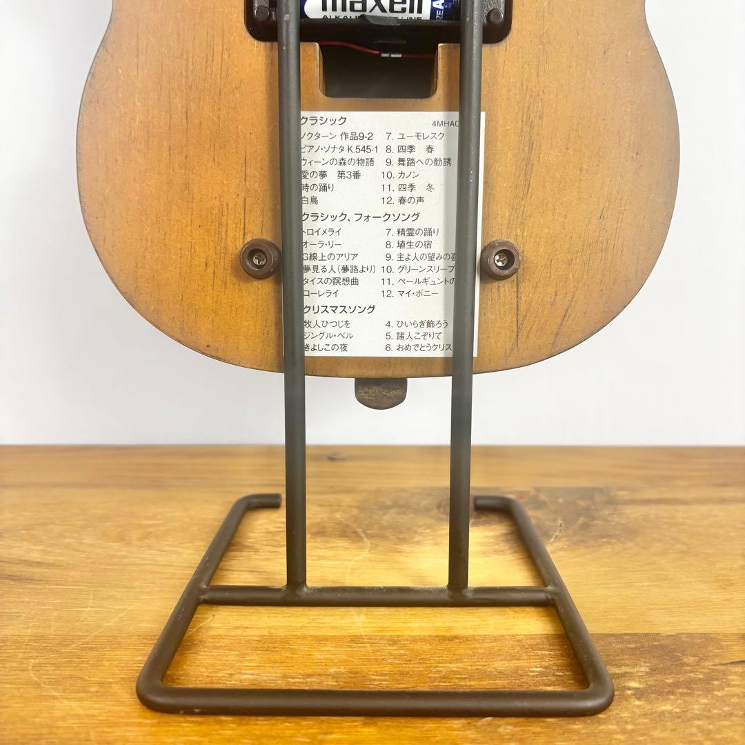 『極美品』　RHYTHM バイオリン型　時計　オルゴール　スタンド付き