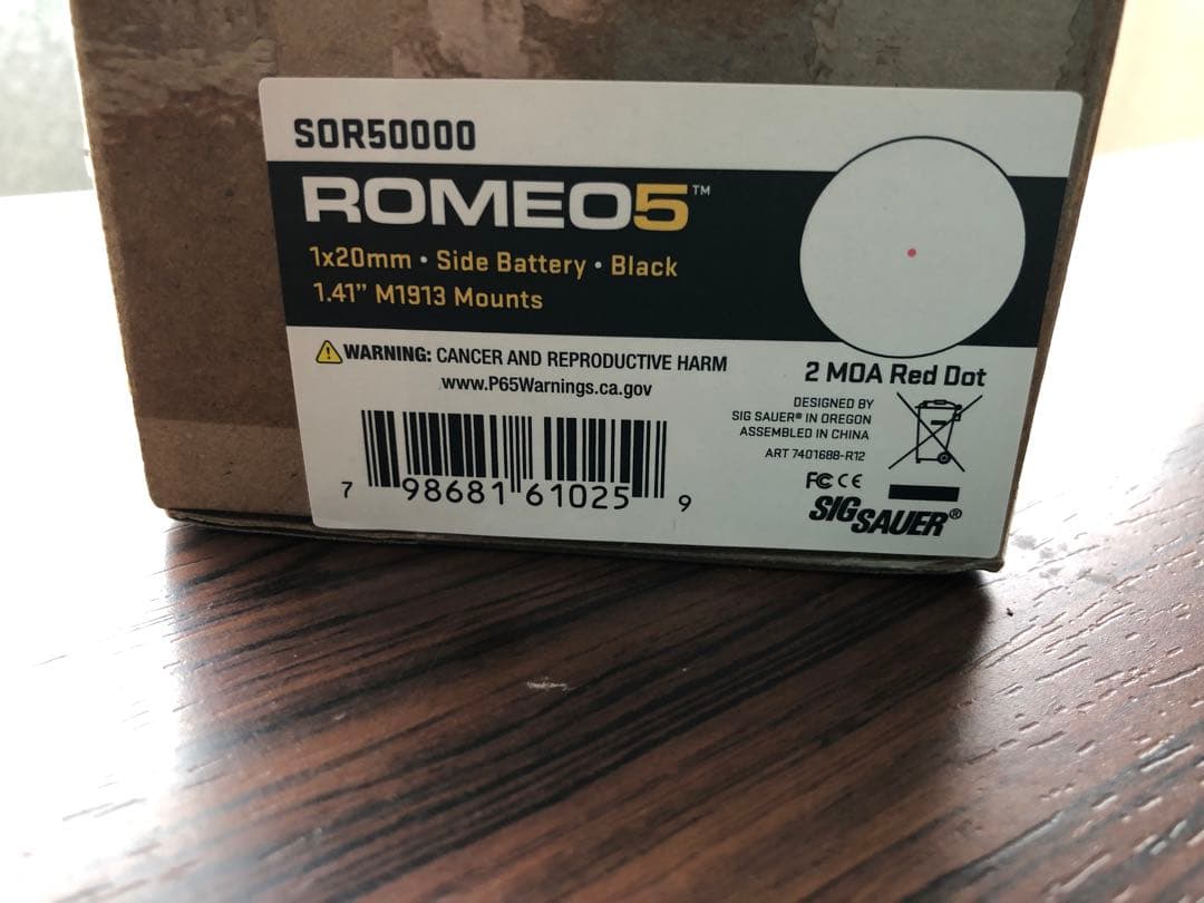 正規品 SIG SAUER ROMEO5 ブラック 光学サイト