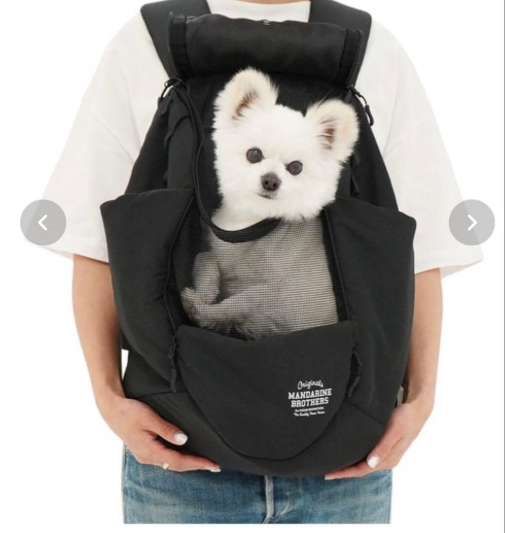 美品@黒リュックマンダリンブラザーズ　ウィンストンハグバッグ/5kgまで/小型犬
