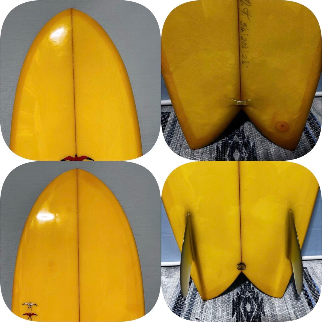 レア　本人DTマーク有り　ドナルドタカヤマ　レトロツインサーフボード5.4