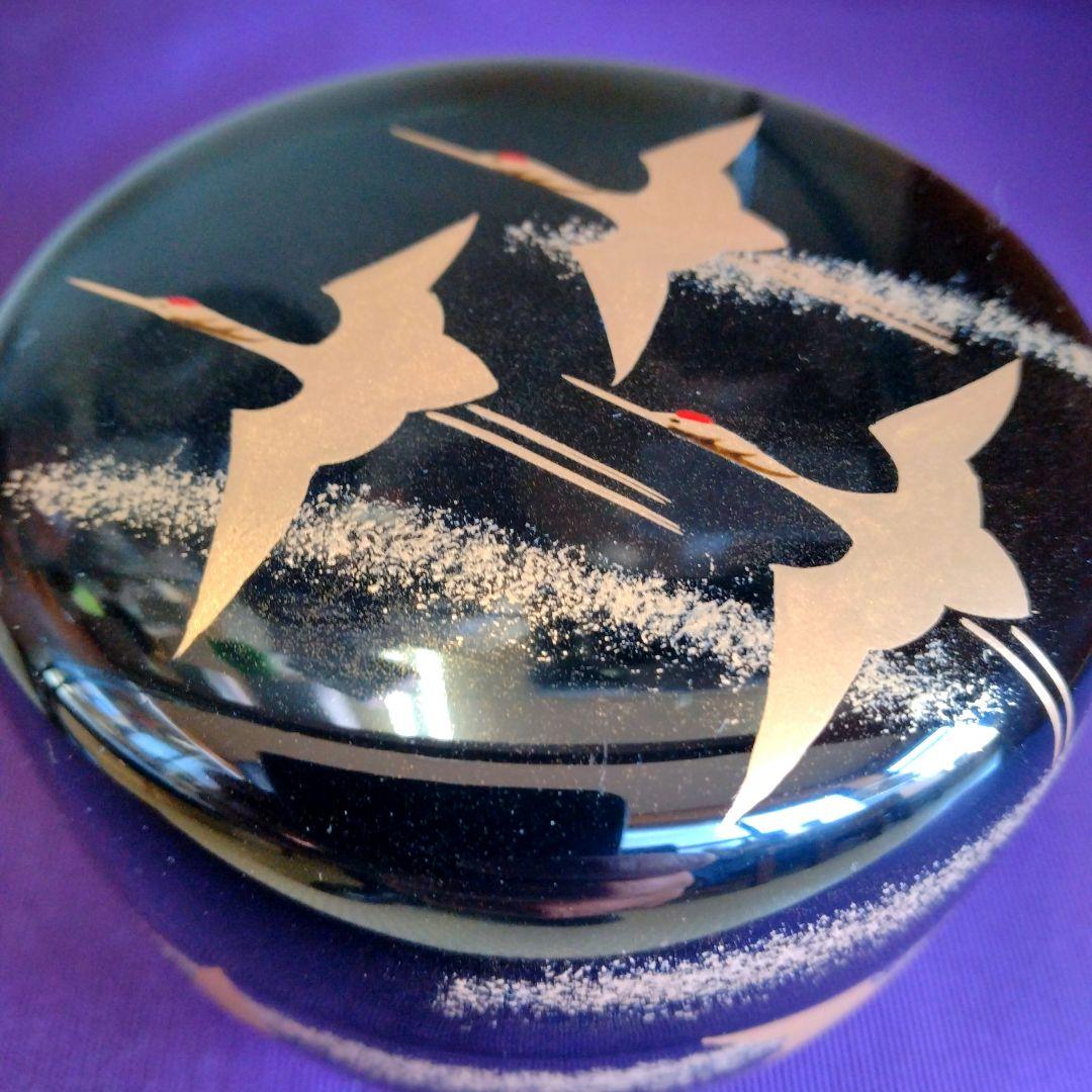 茶道具　期間限定特価　群鶴蒔絵平棗　内梨子地　新品未使用品