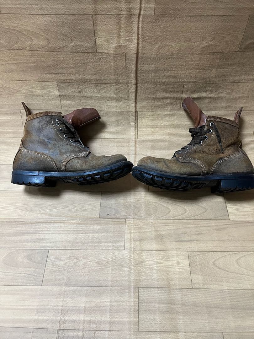 フランス軍コンバットブーツ 2バックルブーツカットオフ 40 ブラウン スエード