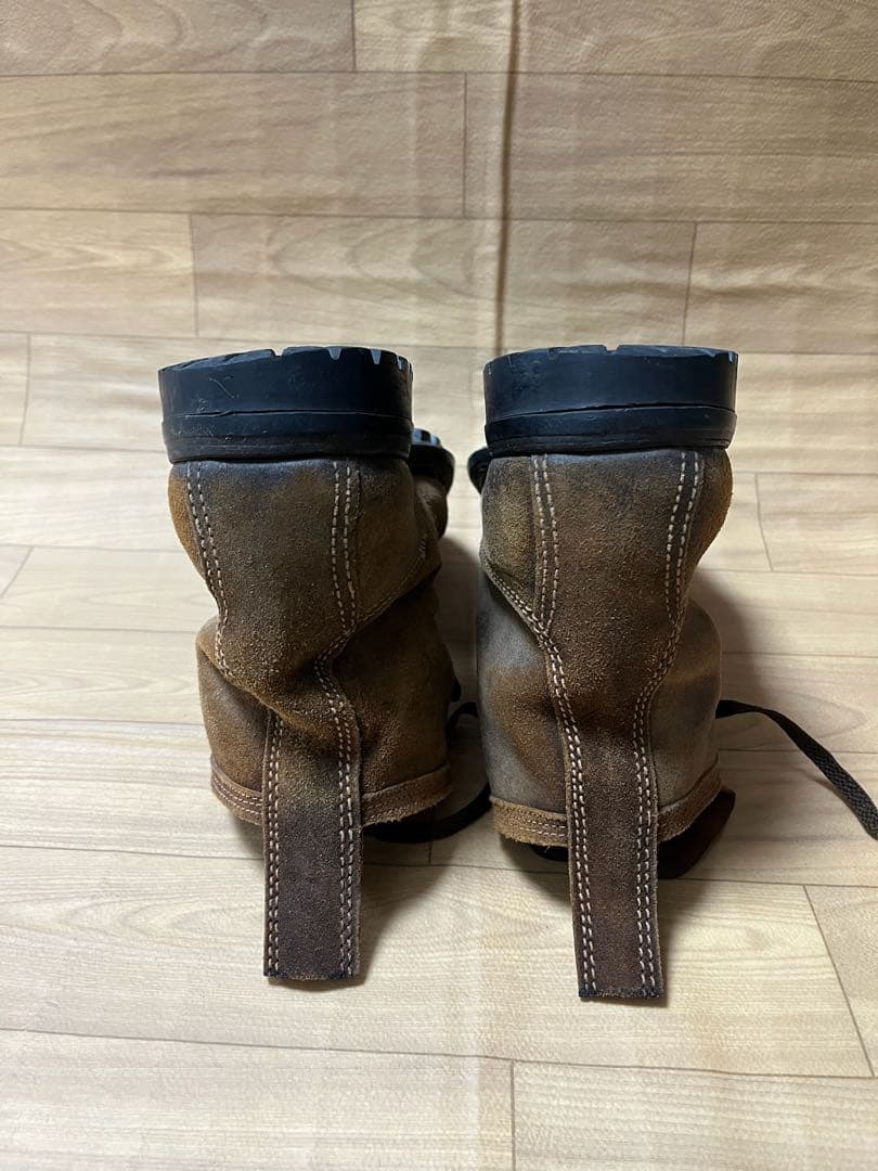 フランス軍コンバットブーツ 2バックルブーツカットオフ 40 ブラウン スエード