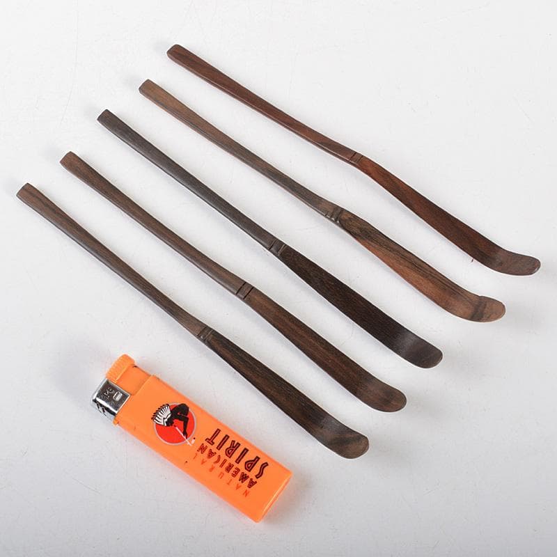 茶道具　黒柿製　茶杓　5点まとめて　箱付　N　6403