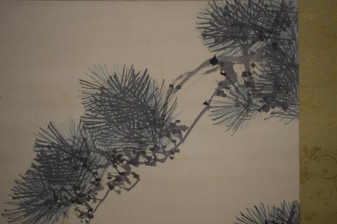 真作/松本楓湖/松竹梅/三友/布袋屋掛軸HG-907