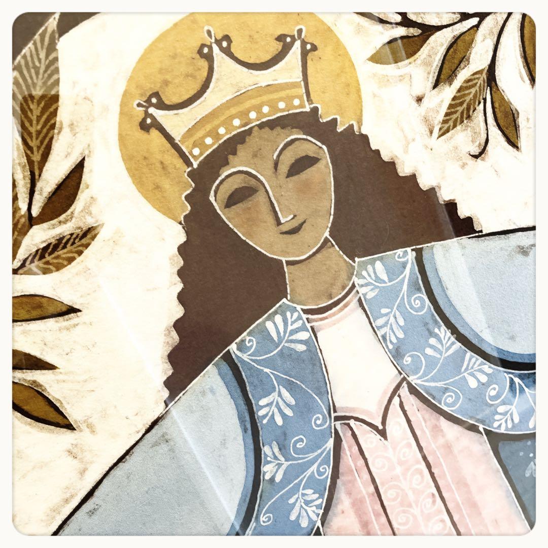 バティック　ろうけつ染め　ドイツ マドンナ額