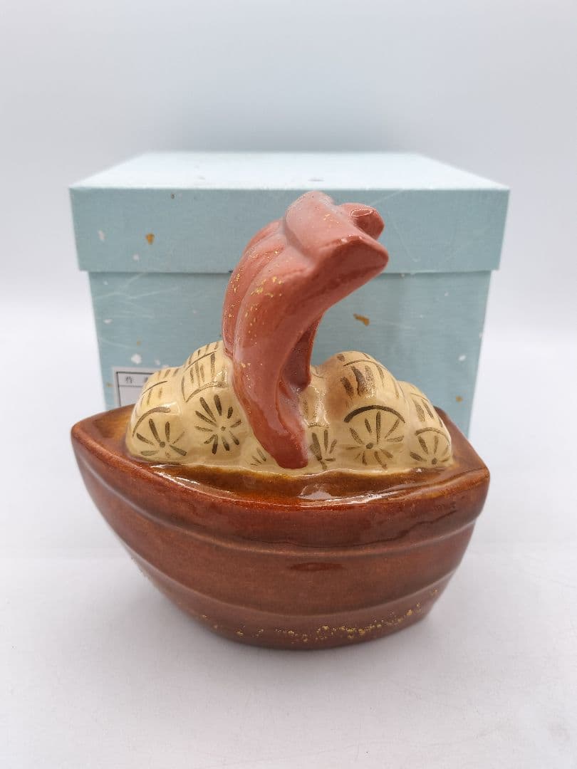 c806 【新品・未使用】熨斗押 宝船 吉村楽入 紙箱 茶道具