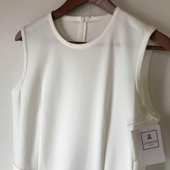 定価58300円【新品】レディース38ランバンスポール ポンチ素材ワンピース白