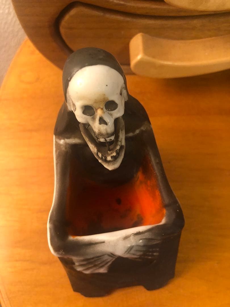 ビンテージ　髑髏　骸骨　スカル　死神　灰皿　レトロ　grim reaper