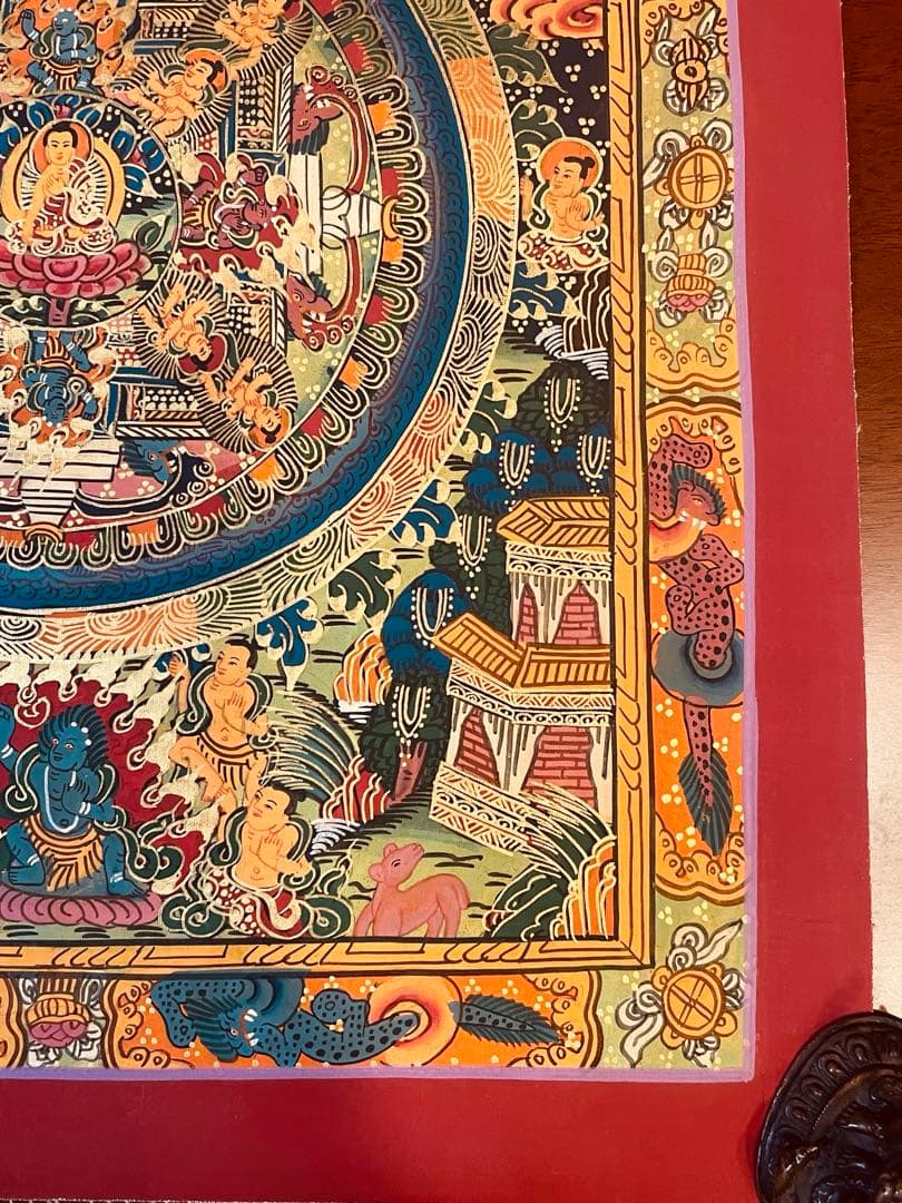 チベット密教 手描き曼荼羅（マンダラ）タンカ【新品・一点物】肉筆画 11