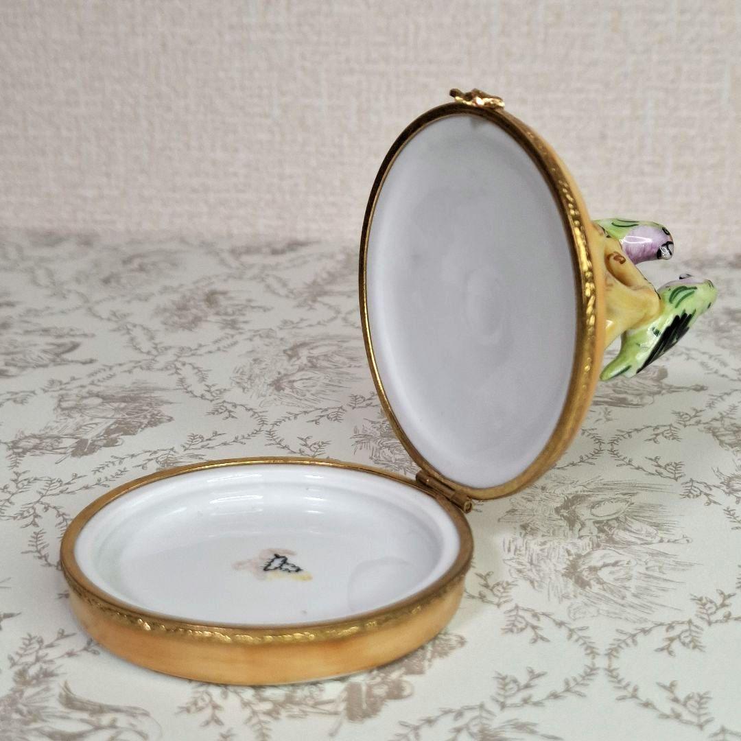 ★なかよし★ リモージュボックス インコ 鳥 夫婦 恋人