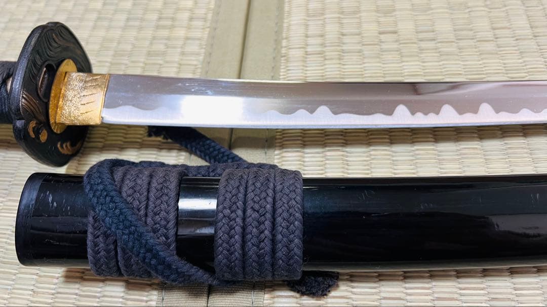 模造刀 大小2振りセット 螺鈿桜花 雲龍拵え 大切っ先 三本杉 250617-5