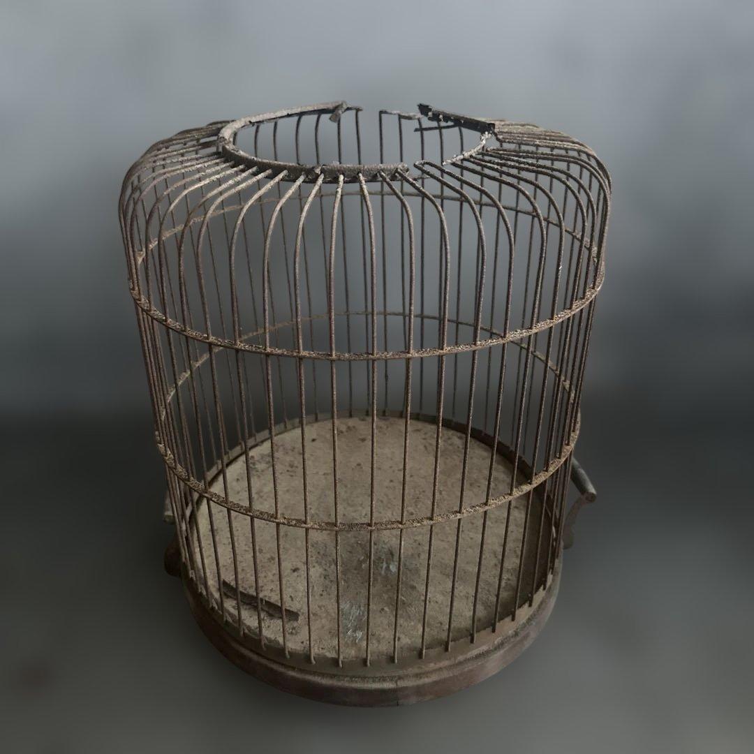 ヴィンテージ　ジャンクガーデンなど！古い金属製の鳥かご ドライフラワー飾りに！