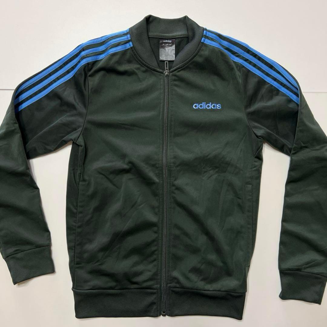 adidas ジャージ　セットアップ　３本ライン　上下　ダークグリーン