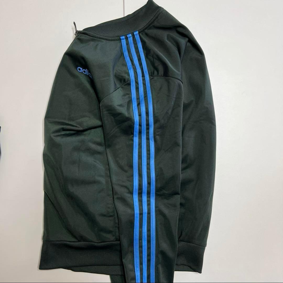 adidas ジャージ　セットアップ　３本ライン　上下　ダークグリーン