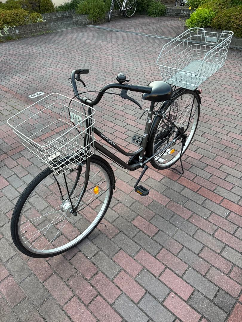 前後大型バスケット　お買い物仕様オートライトママチャリ(27㌅)お引取/配達可能