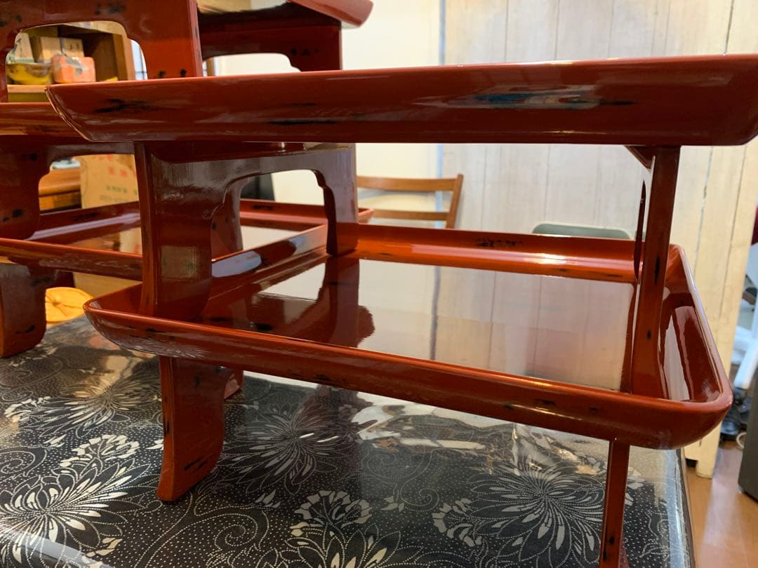 輪島塗　根来　御膳　足付膳　会席膳　５客　膳