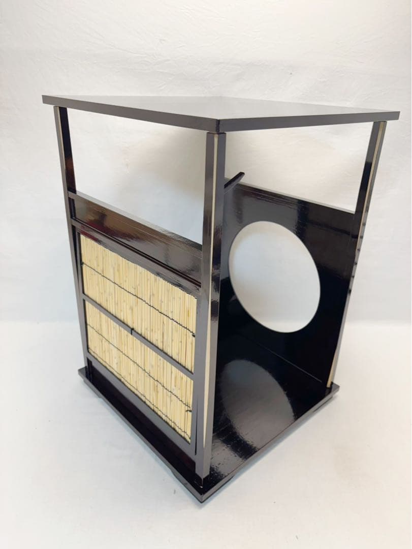 茶道具 宗悦作 木製溜塗 吉野棚 圓能斎好写 組み立式 おしゃれ 水指棚 元箱