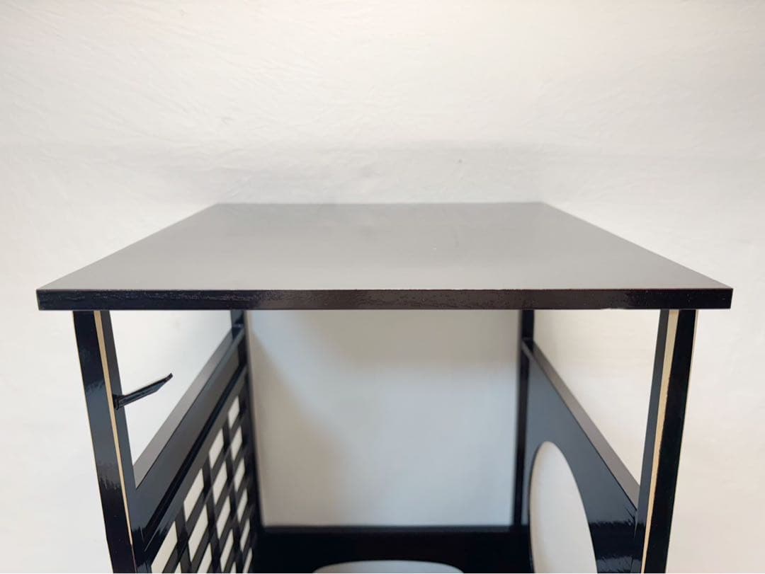 茶道具 宗悦作 木製溜塗 吉野棚 圓能斎好写 組み立式 おしゃれ 水指棚 元箱