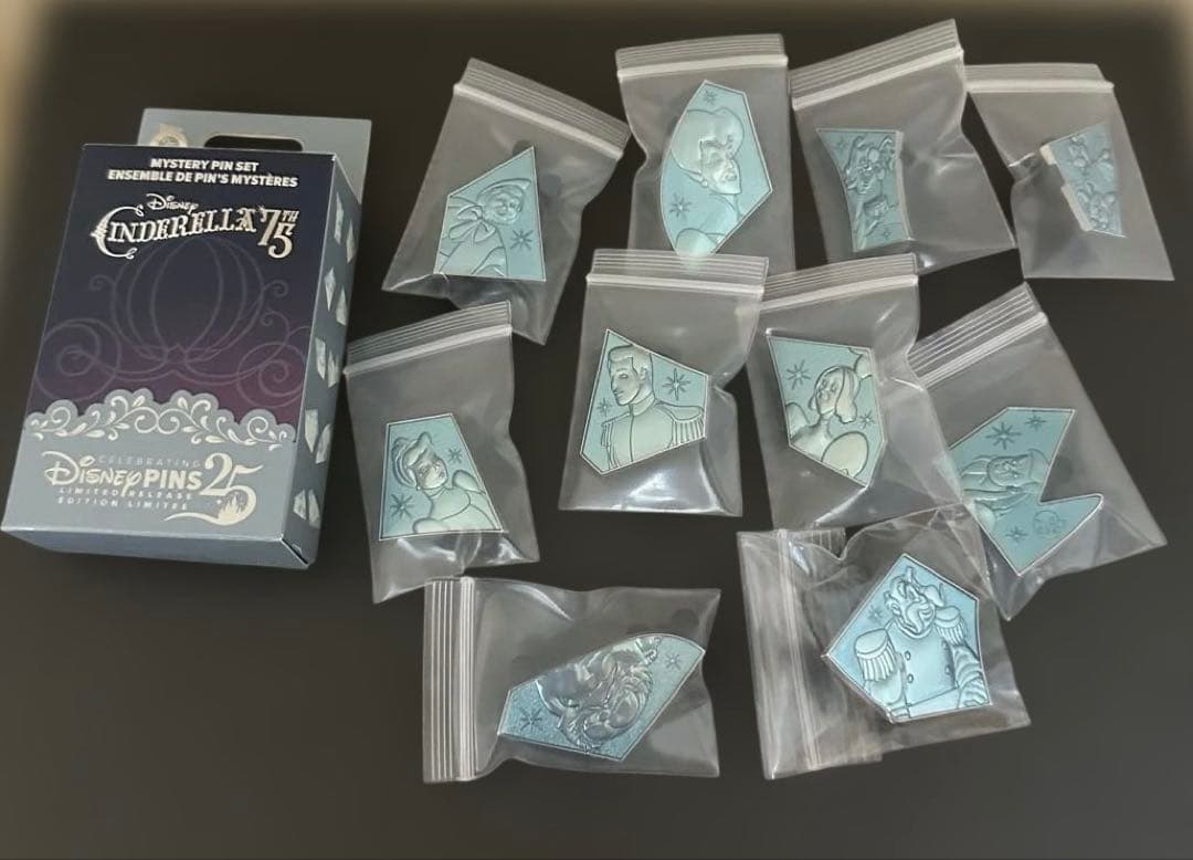 香港ディズニー プリンセス ピンバッジ シンデレラ ガラスの靴 ミステリーピン