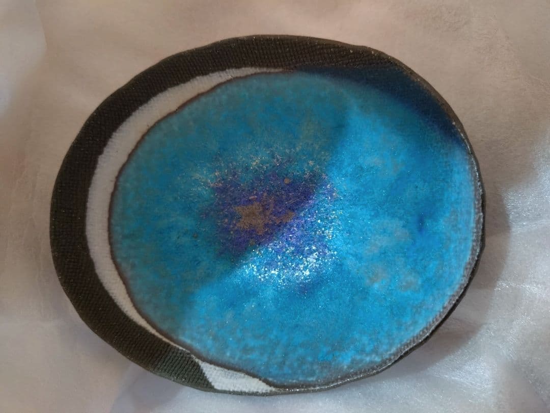 虎澤英雄　木箱サイン付　武州飯能焼　陶器の器 第14回日本陶芸展受賞者作品2枚組