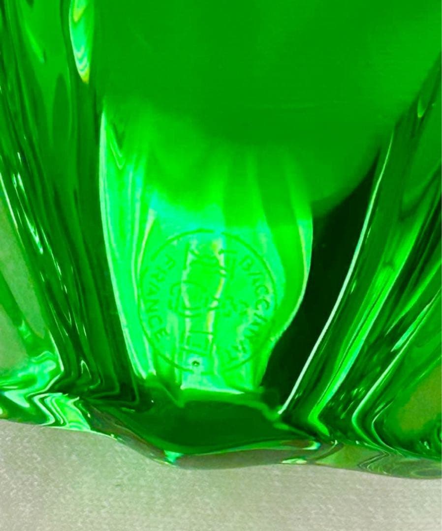 オ*ル様 バカラ　クリスタル　カエル　透明緑色