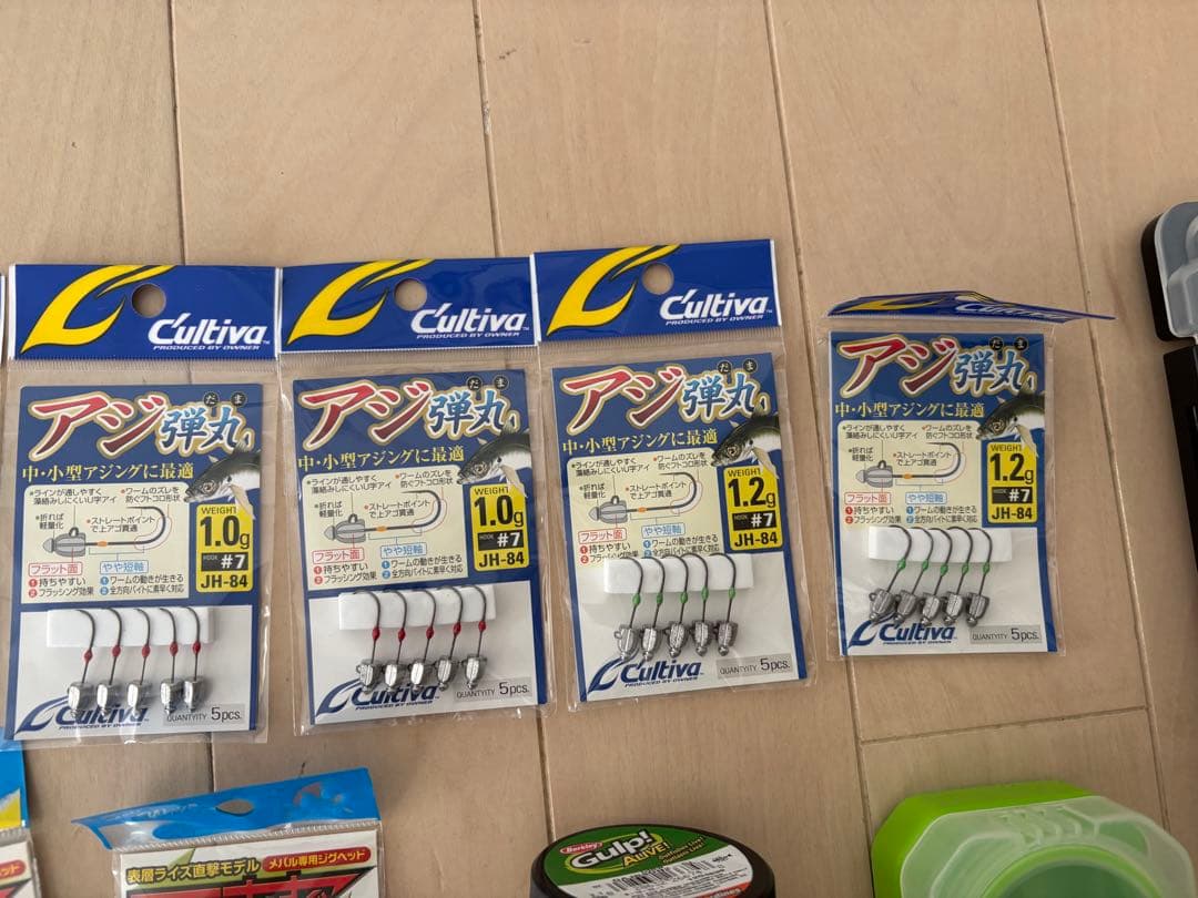 未使用 ライトゲームセット ジグヘッド ワーム リーダー アジング メバリング