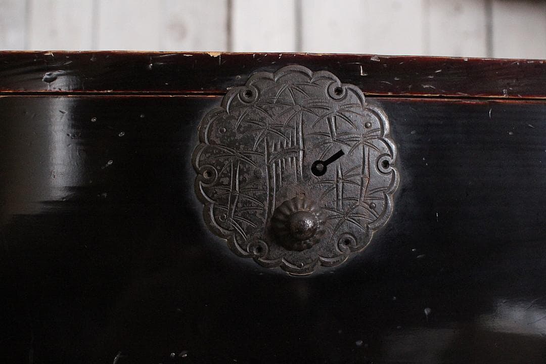 丸金具　時代庄内箪笥 3段　タンス　収納　古家具　古民家　時代家具