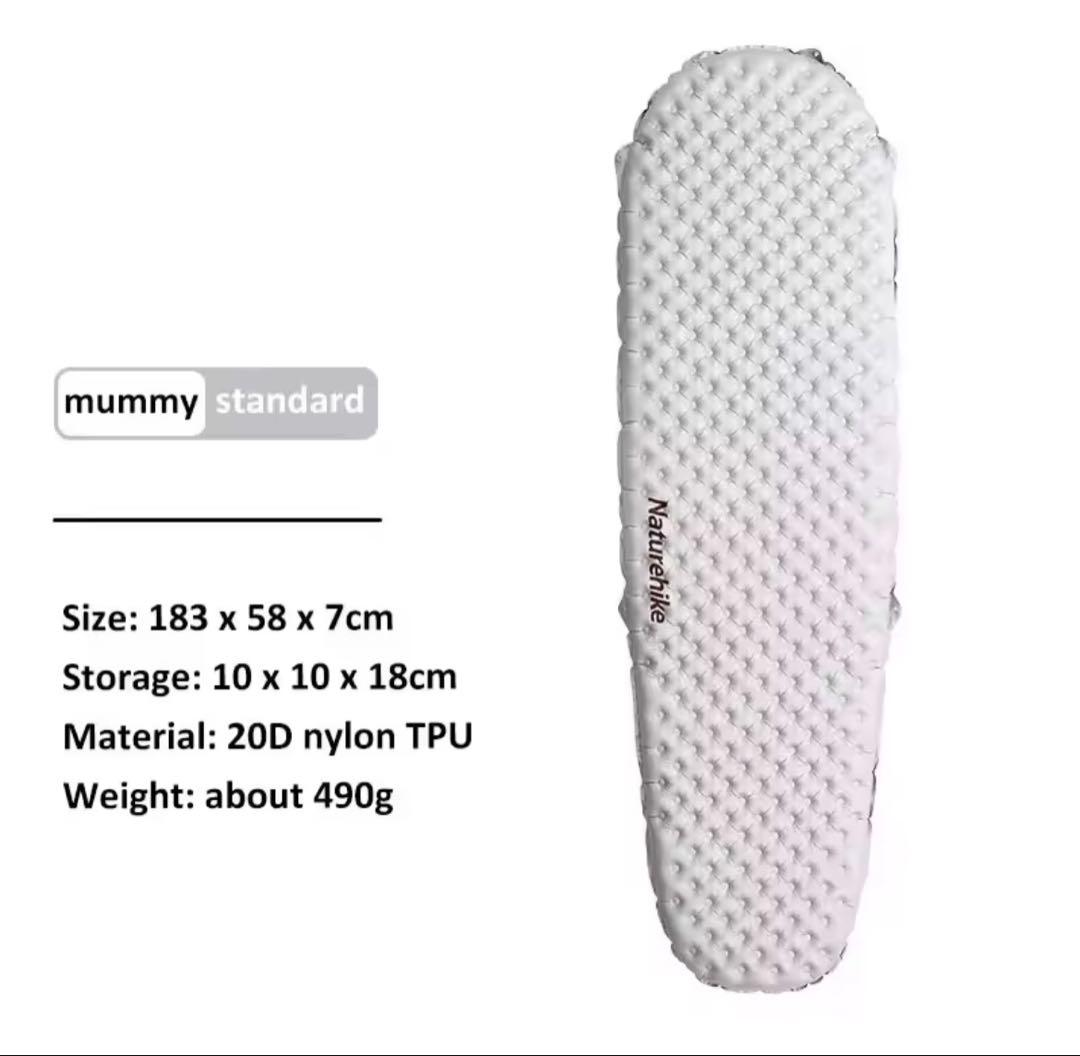 Naturehike R5.8マミー183cmスリーピングパッドインフレータブル