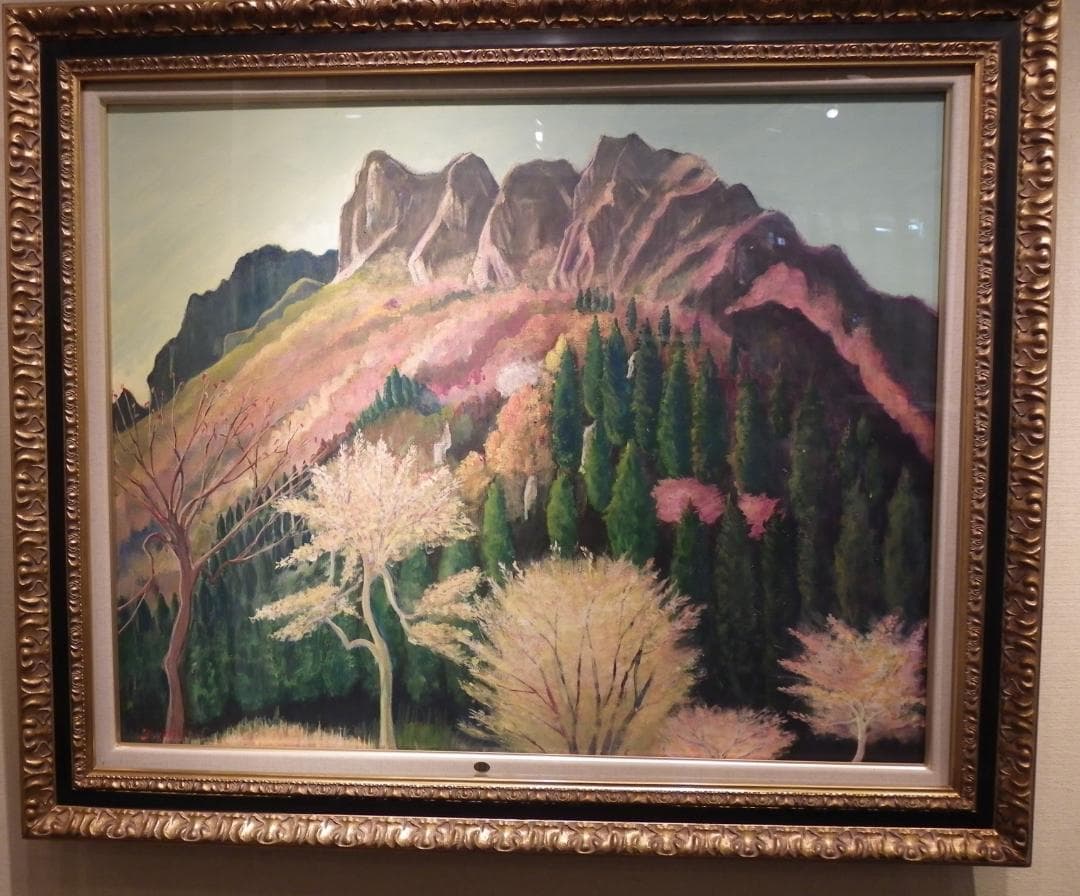 絵画　永田芳郎作　画題　晩秋の妙義山　F30号アクリルキャンバス画