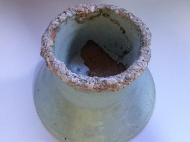 盃台■古い青磁 砂高台 酒器 古玩 唐物 中国 古美術 時代物 骨董品 希少■