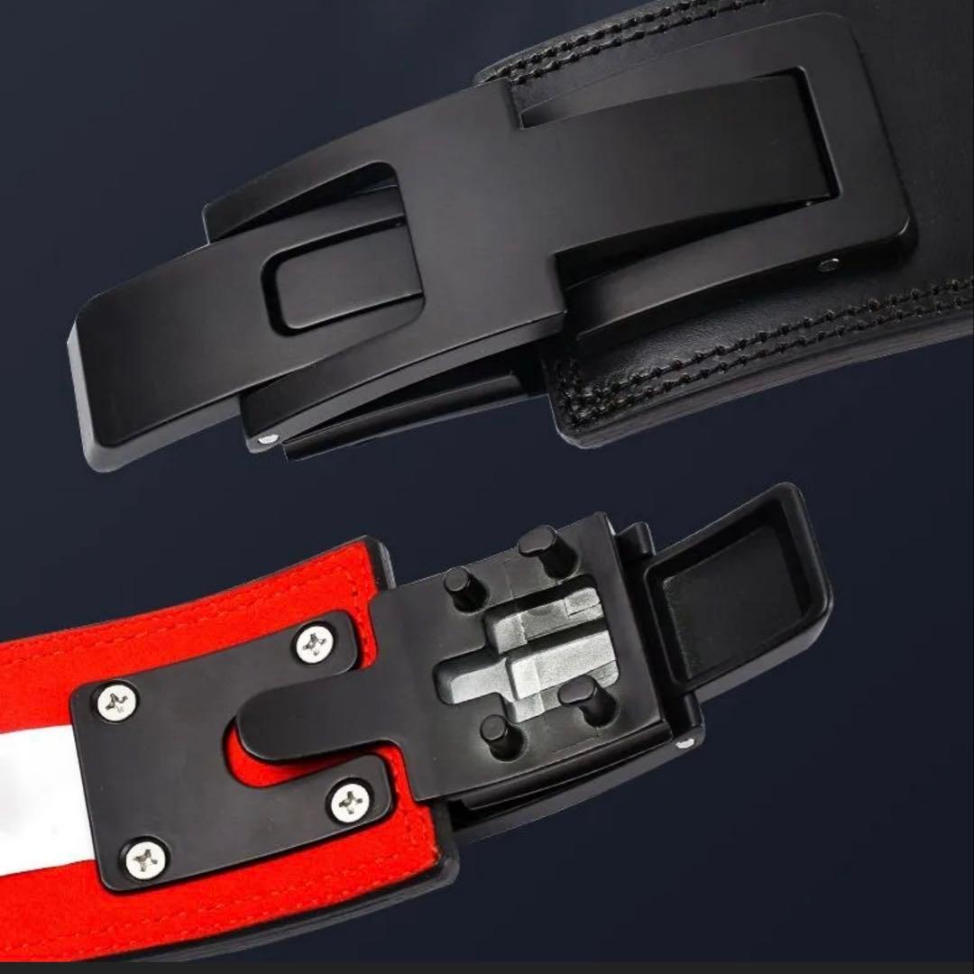 ブラック　上質　新品　レバーアクションベルト　トレーニング　筋トレ　SBD風　M