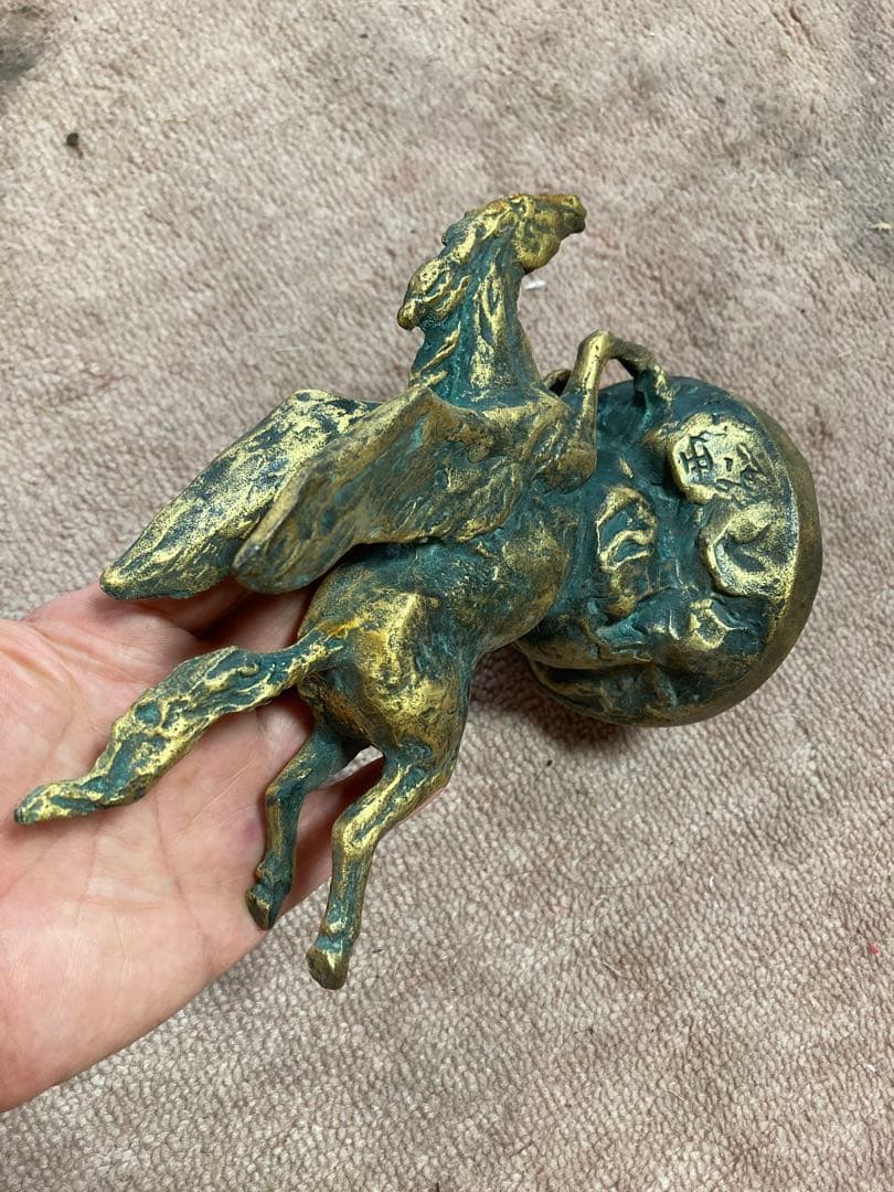 ぽ*れ様 北村西望 彫刻 西望作 銅製 馬　ペガサス　骨董品 美術品　オブジェ置