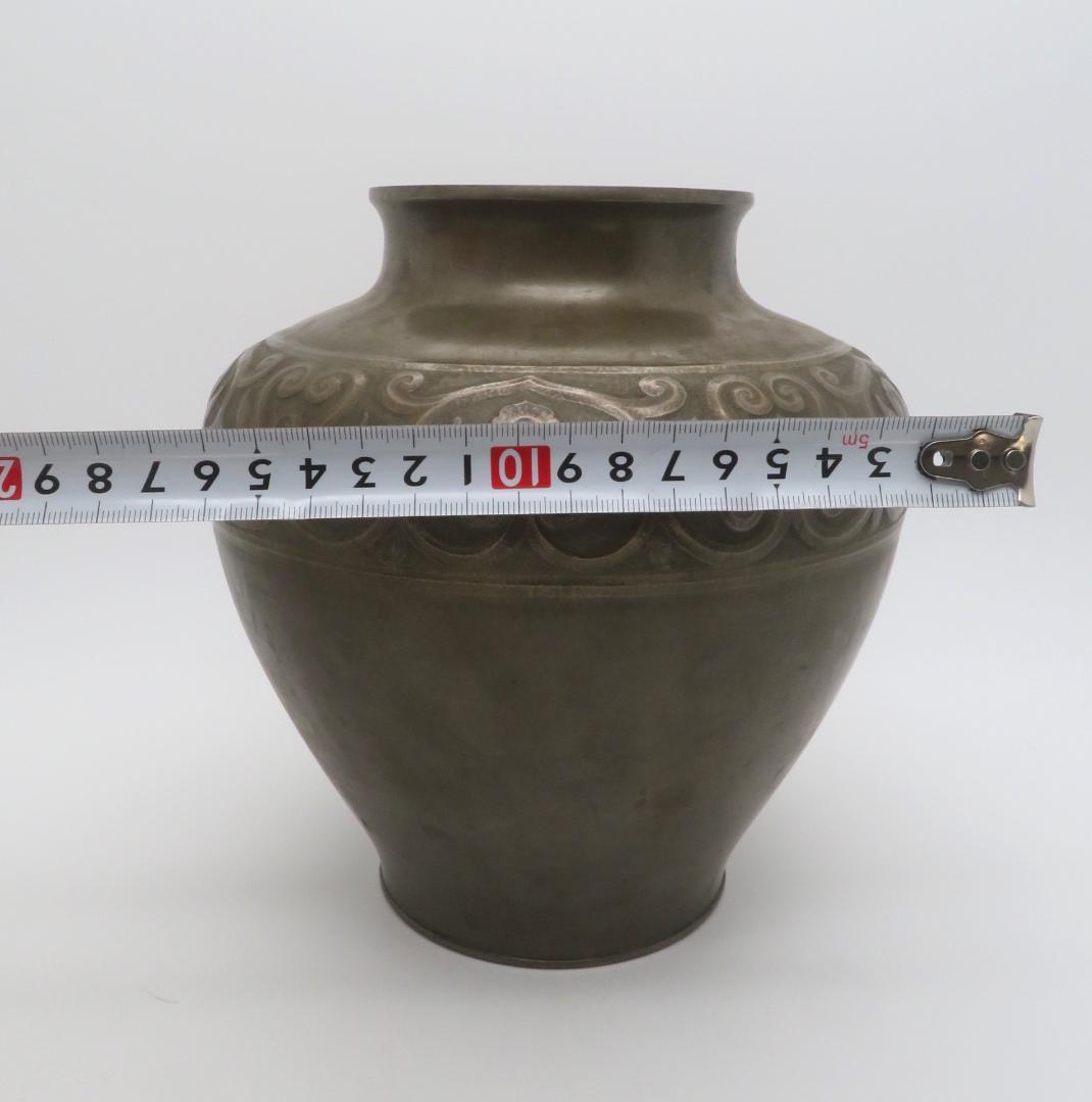 華瓶　朧銀　銀25％　骨董品　重さ約 696g 銀瓶　銀仕上　銀製