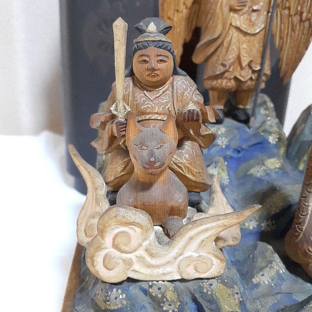 極逸品【護法魔王尊　荼枳尼天　双頭宝珠巳神】厨子　神像　仏像