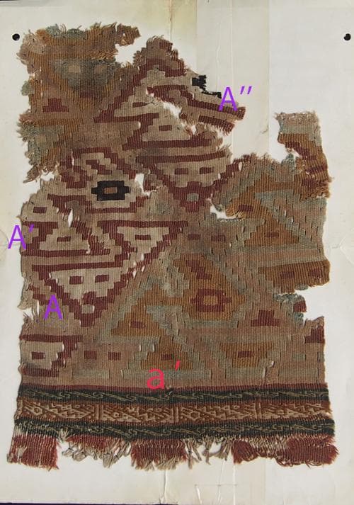 インカ帝国後期　アンデス中部、チャンカイ文化期の希少鳥紋様織裂　12～14世紀の