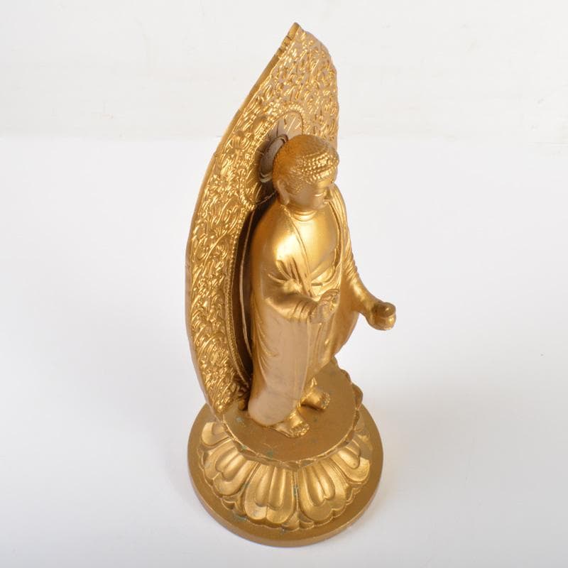 仏教美術　古銅鍍金　観音菩薩像　仏像　C　6593