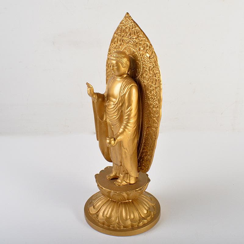 仏教美術　古銅鍍金　観音菩薩像　仏像　C　6593