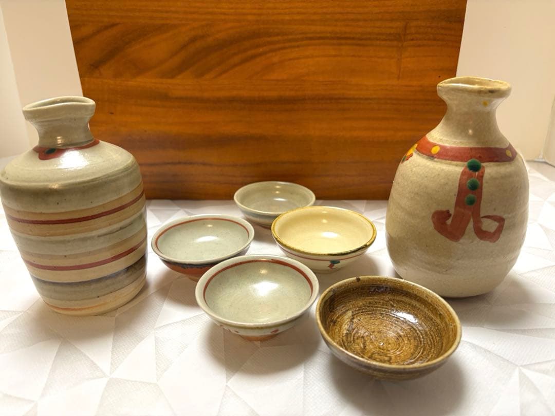 京焼　国領寿人 作　酒器セット　徳利2個　お猪口５個　作家さん　清水焼