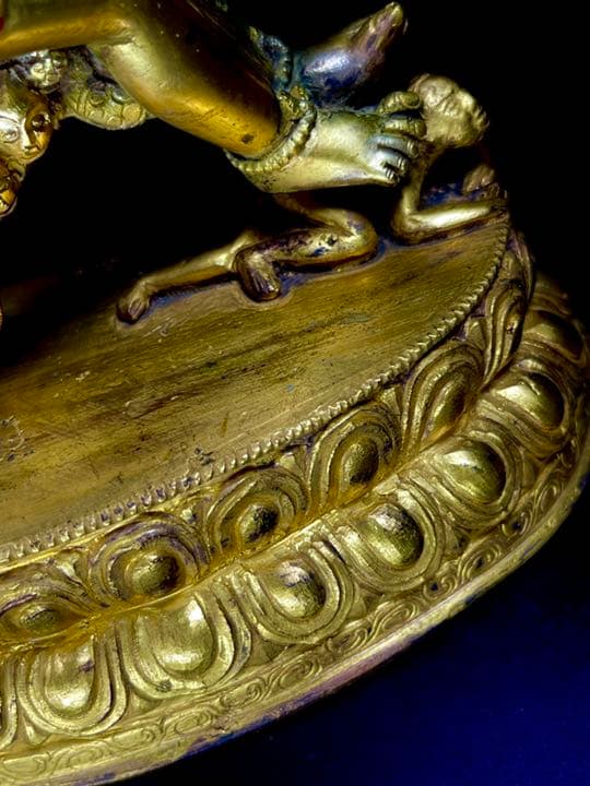 仏像 鎏金マハ一カ一ラネパール造像 密教 大逸品 高さ25.3cm 3.6kg