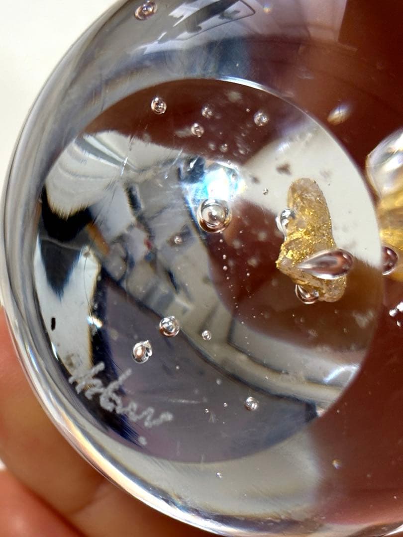 ガラス作家　イイノナホさんペーパーウエイト  Heart