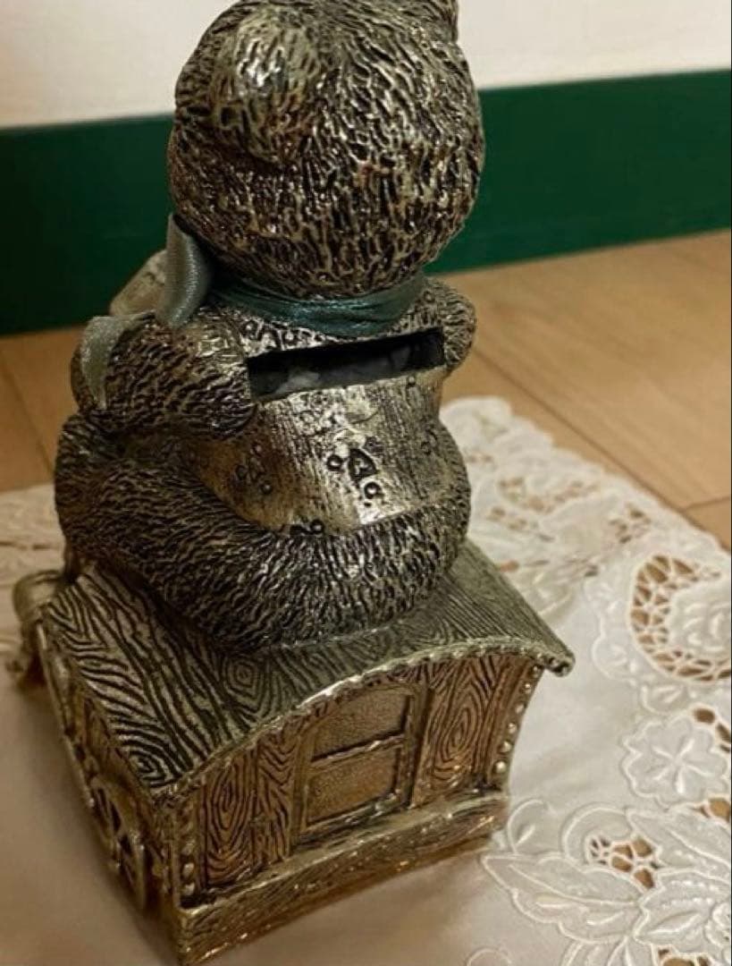 Demain(ドマン)機関車に乗ったテディベア　オールド貯金箱　イタリア製