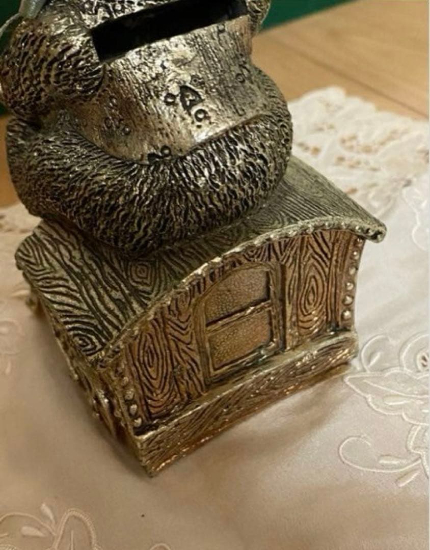 Demain(ドマン)機関車に乗ったテディベア　オールド貯金箱　イタリア製