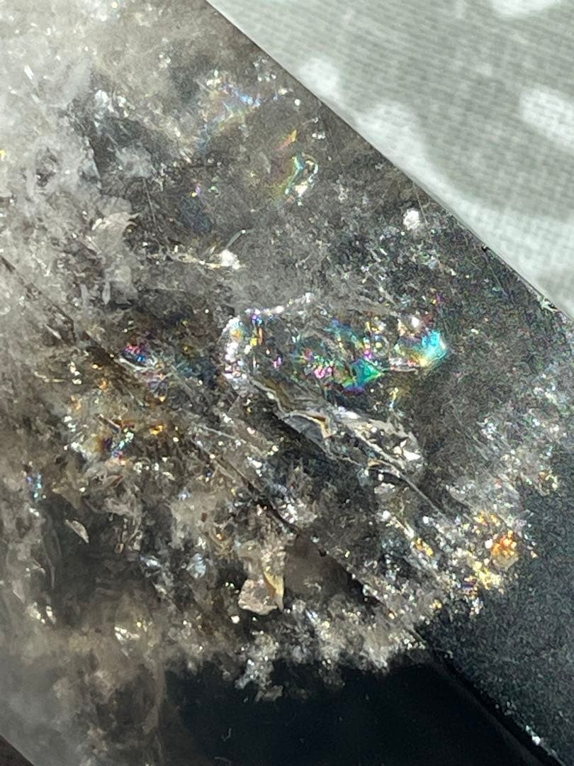 魔除け 邪気祓いに！ 黒水晶 315g 虹 多数 天然石 パワーストーン