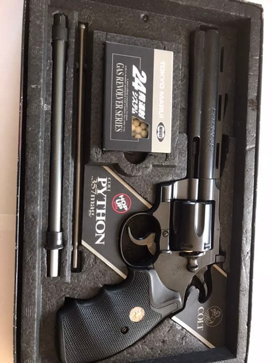 値下げ　絶版　マルイ　ガスリボルバー パイソン357 6inch スコープ付