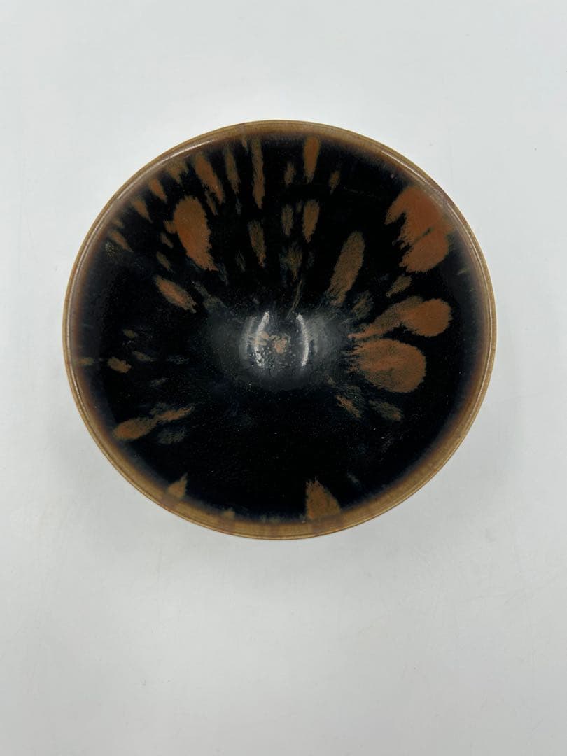 ★0060宋時 定窯 褐斑盃 ★天目茶碗 茶道具 茶器 唐物天目