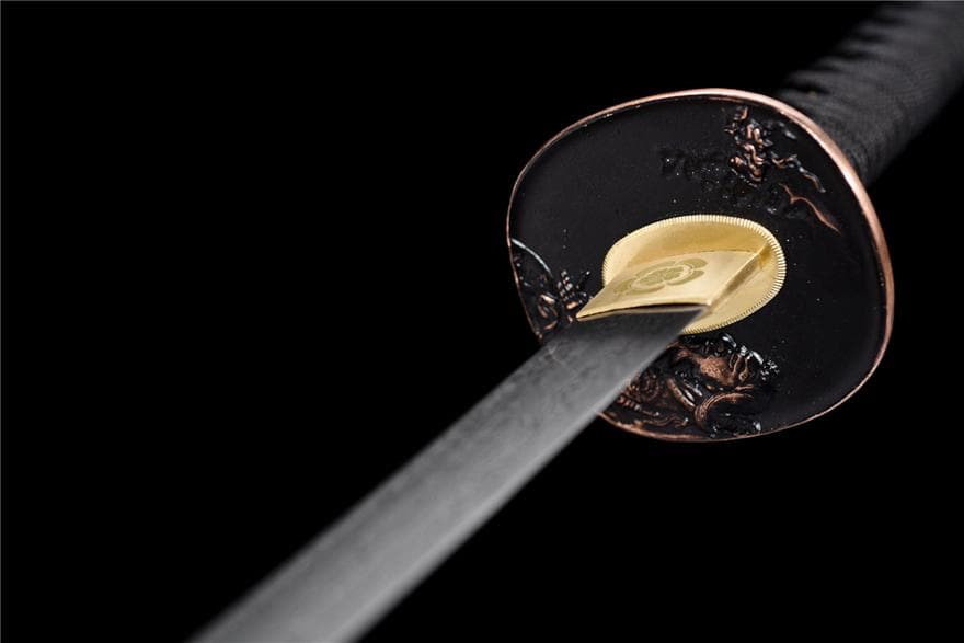 【莫仙】石洗模様スチールコイル模様武士刀 日本刀 模造刀 居合刀